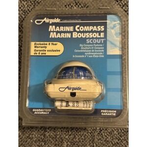 Vintage Airguide Marine Compass Scout White Model 1002 Black NEW OLD STOCK NOS